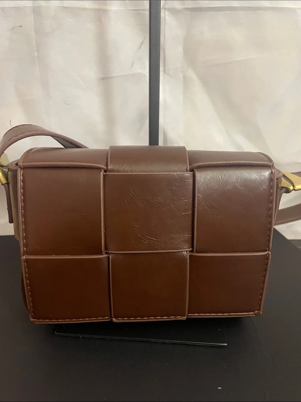 Brown Woven  Crossbody Bag